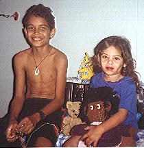 Gadoeno and Tasiana with Tasi's Sharon Doll